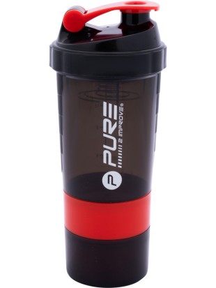 Shaker Pure2Improve 500ml Črno/rdeč